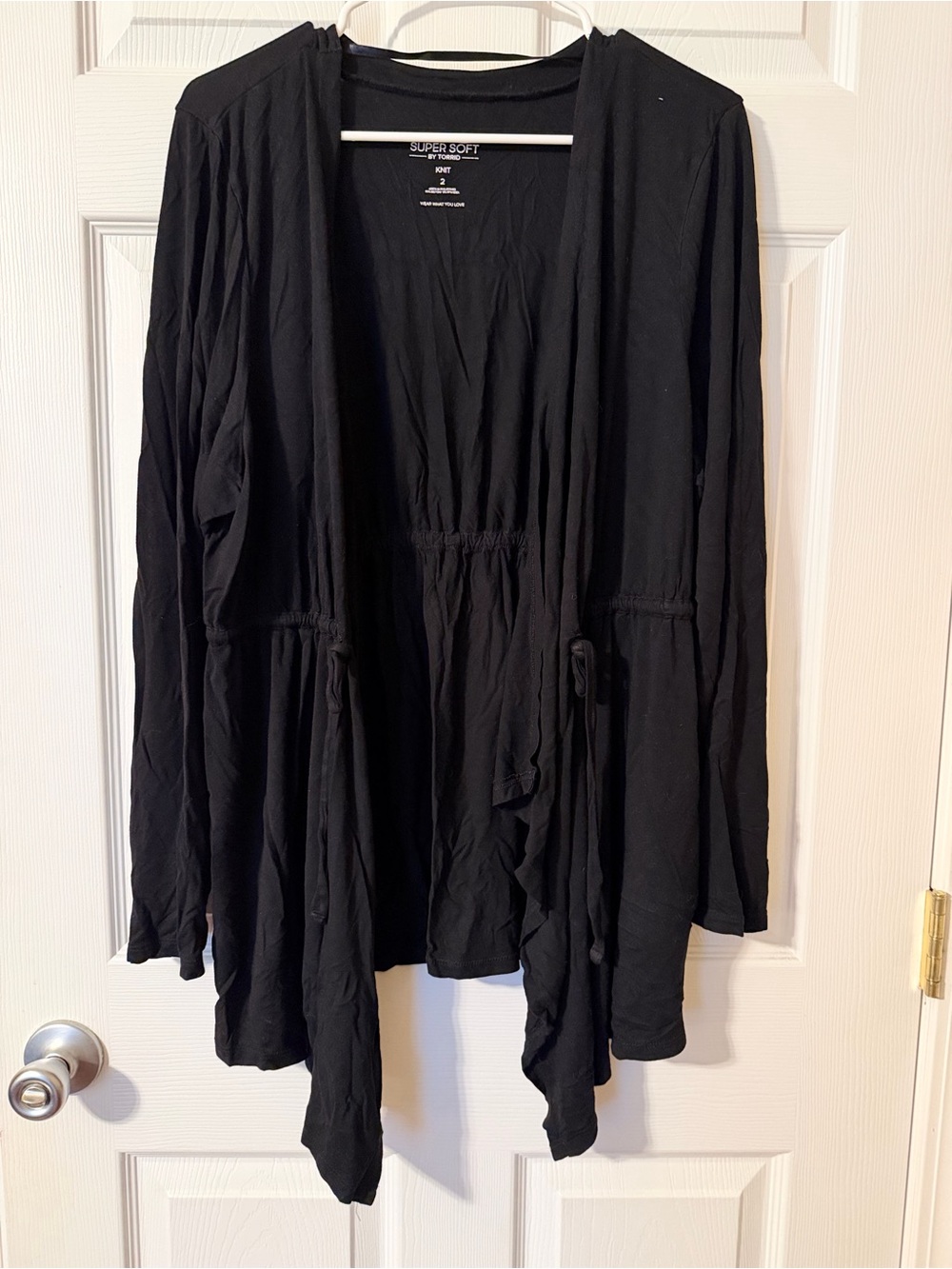 Torrid Super Soft Black Anorak Open Front Cardigan 2x